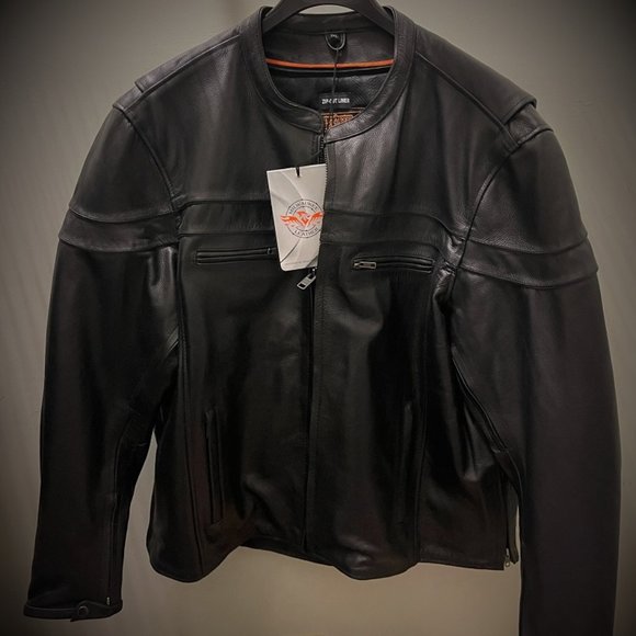 Mens Leather Sporty Scooter Crossover Jacket 3XL - Picture 1 of 3